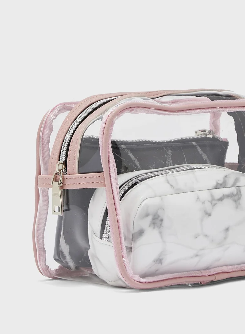 AURORA Marble Cosmetic Bag in Bag Set