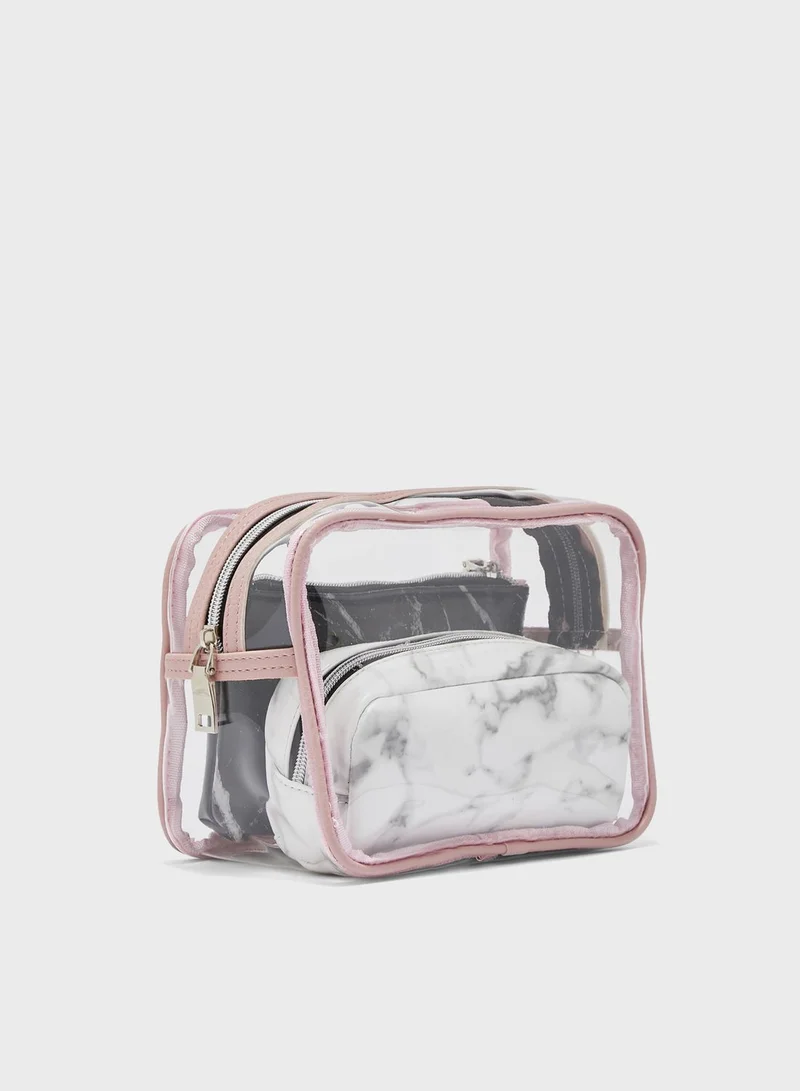 AURORA Marble Cosmetic Bag in Bag Set