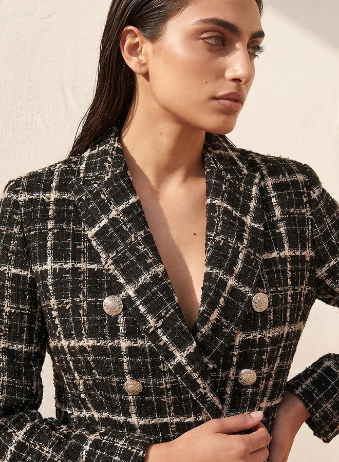 Splash FAV Smart Tweed Jacket with Peak Lapel