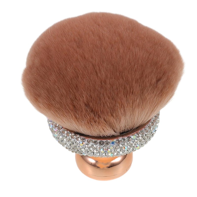 Luxury Rhinestone Blush Powder Brush Soft Dense Bristle Makeup Brush Applicator for Face Cheeks with Rose Gold Handle, Travel Cosmetic Tool for Women - Image 1