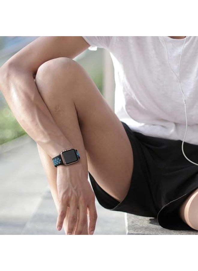 سوار سيليكون متوافق مع ساعة Apple Watch Series 2 / 3/ 4/ 5/ 6/ 7 SE 42 مم 44 مم 45 مم 49 مم - Image 3