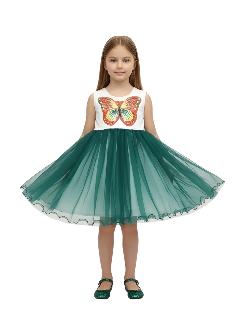 بيداني فستان أخضر فراشة