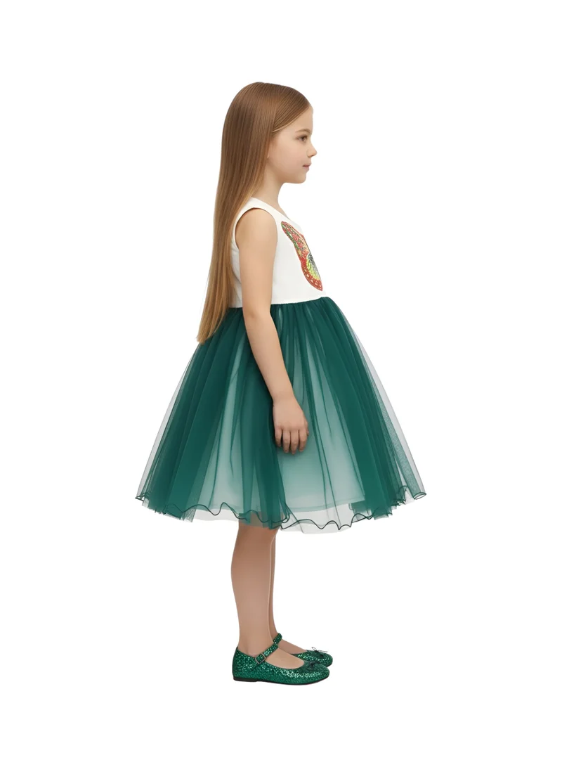 بيداني فستان أخضر فراشة