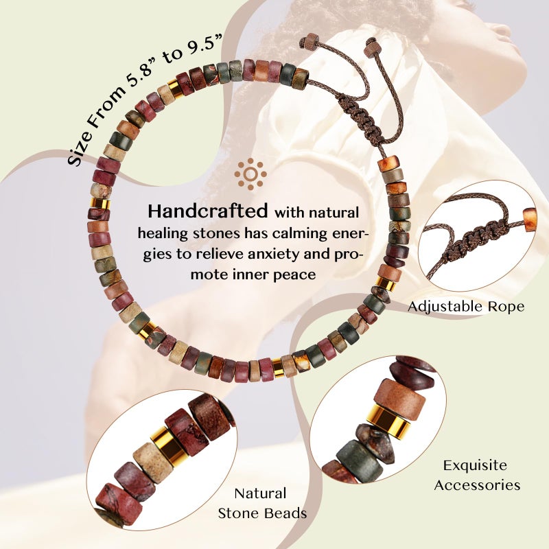 ZOKCC Inspirational Christmas Bracelet Gifts for Women: Healing Natural Stone Bracelet - Thinking of You Get Well Soon Birthday Gifts for Friend Sister Bestie BFF - Image 3