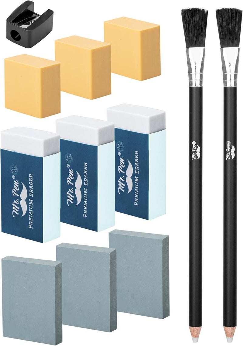 Mr. Pen- Art Eraser Set, 12Pcs, Pencil Eraser, Artist Eraser, Art Erasers, Drawing Erasers, Eraser Pencils for Artists, Drawing Erasers for Artists, Kneaded Erasers for Artists, Art Gum Eraser - Image 1