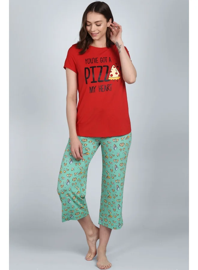 NeceSera Pizza My Heart Capri Set