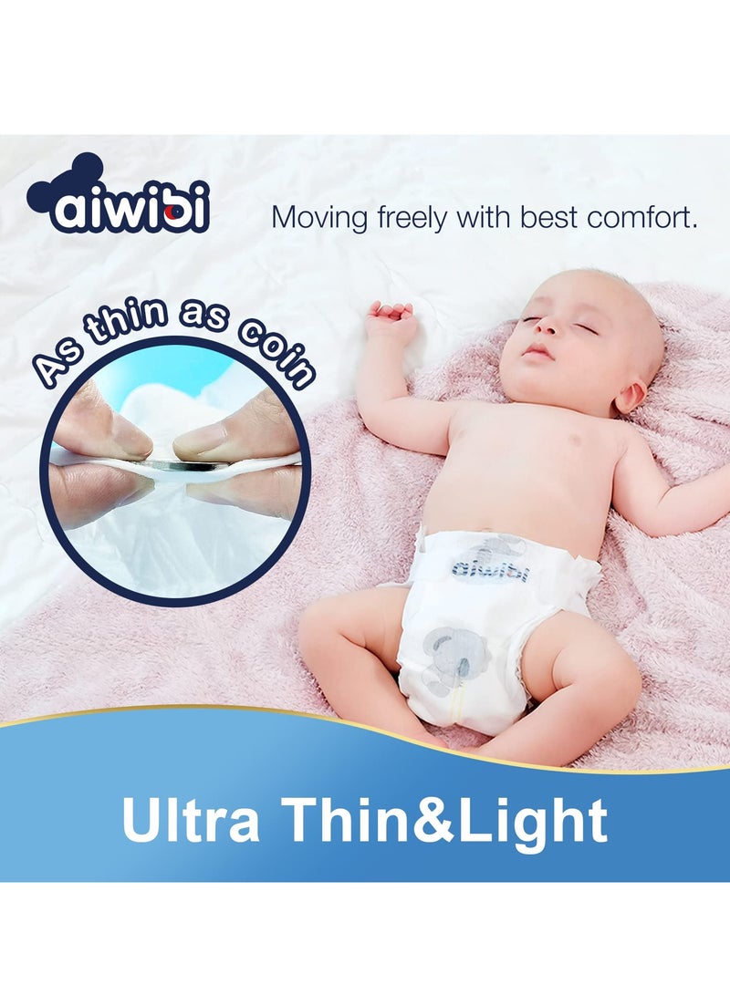 aiwibi Ultra Thin Premium Baby Diapers - Size (2) Small 72 Pcs (4-8kg) Super Soft, Breathable, High absorbent  and Hypoallergenic Diapers - Image 2