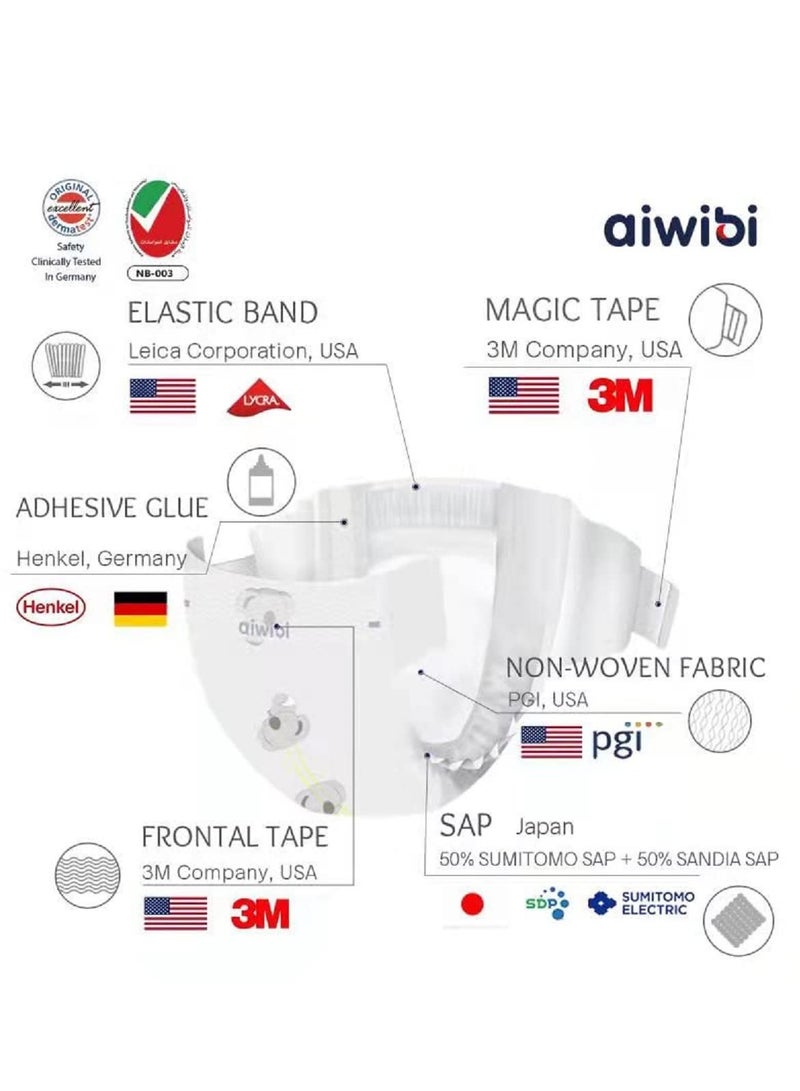 aiwibi Ultra Thin Premium Baby Diapers - Size (2) Small 72 Pcs (4-8kg) Super Soft, Breathable, High absorbent  and Hypoallergenic Diapers - Image 3