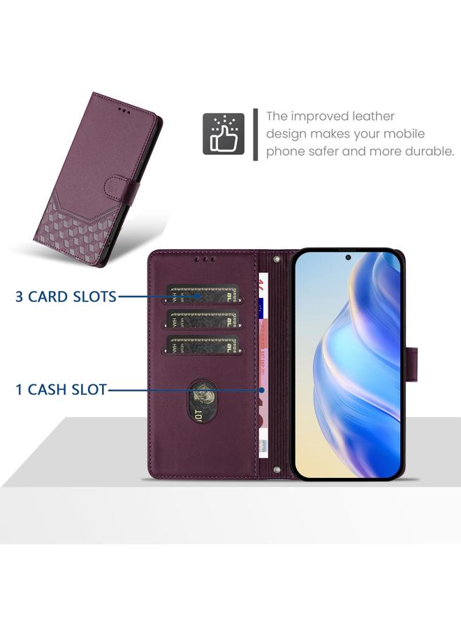 S-TOP Case For Infinix Hot 10 Play / Hot 11 Play Honeycomb Embossing RFID Leather Phone Case - Image 3