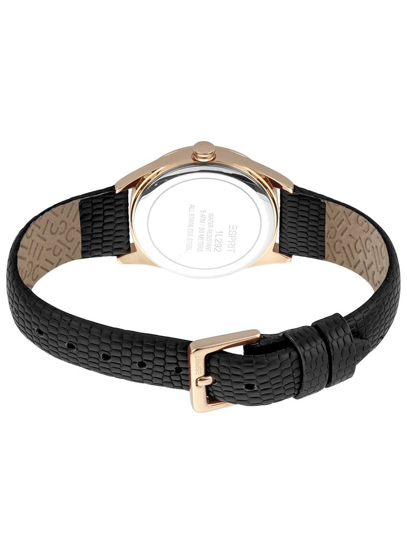 Esprit Stainless Steel Analog Women's Watch With Black Leather Band ES1L292L0035 - Image 3