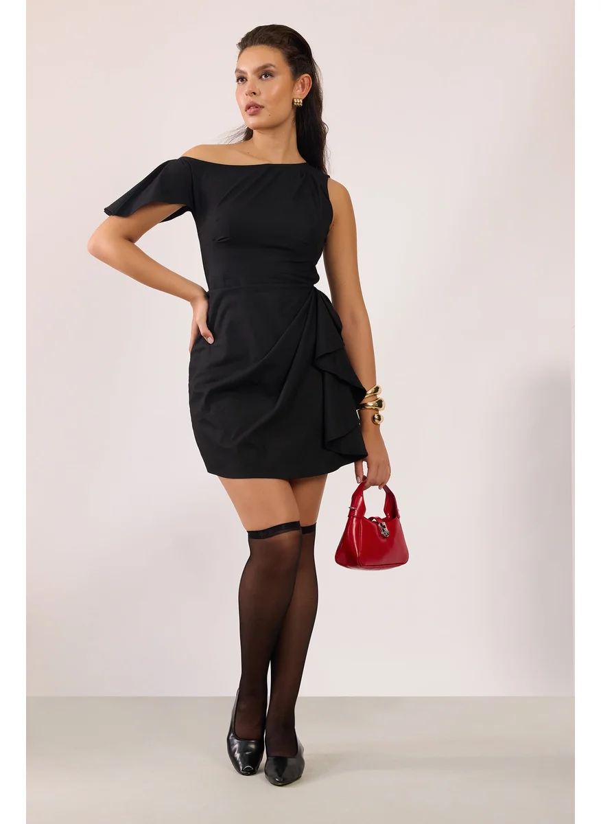 فيرجيو Asymmetric Ruffle Dress