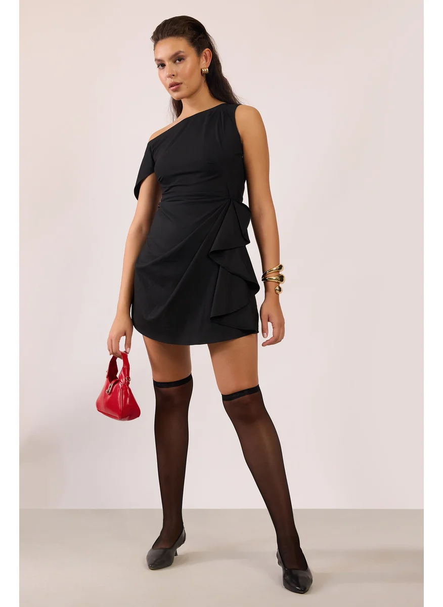 فيرجيو Asymmetric Ruffle Dress