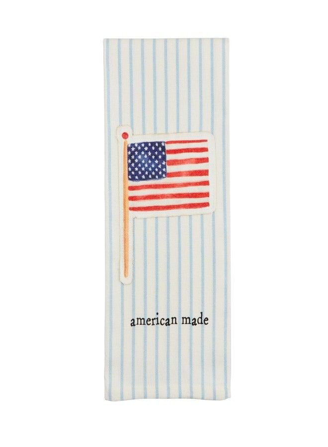 Mud Pie Flag Patch Americana Towel; 26" x 12"