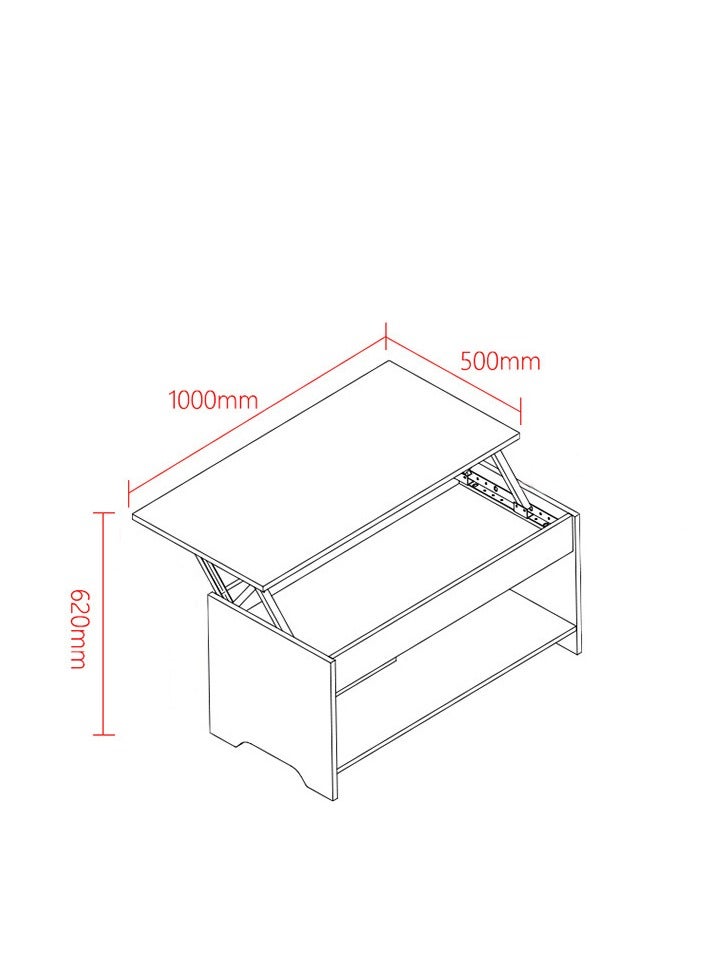 Eleva Home Lift Top Coffee Table Modern with Hidden Compartment and Large storage, White - Image 5