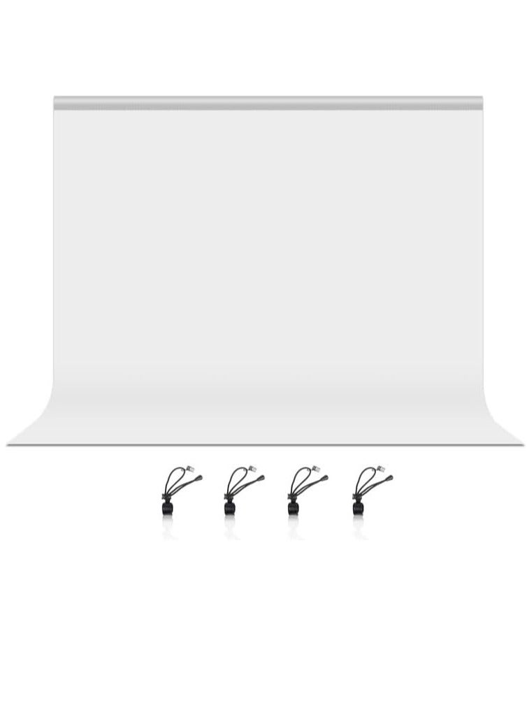 Xria 3x2m (10x6.5ft) White Photography Backdrop – Wrinkle Resistant Washable Cloth Background for Photo Studio, Video Recording, Parties & Events Curtain with Perforated Rod Pocket - Image 1