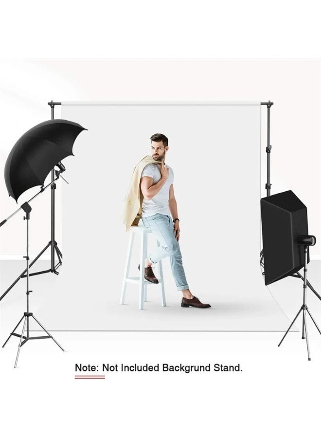 Xria 3x2m (10x6.5ft) White Photography Backdrop – Wrinkle Resistant Washable Cloth Background for Photo Studio, Video Recording, Parties & Events Curtain with Perforated Rod Pocket - Image 2