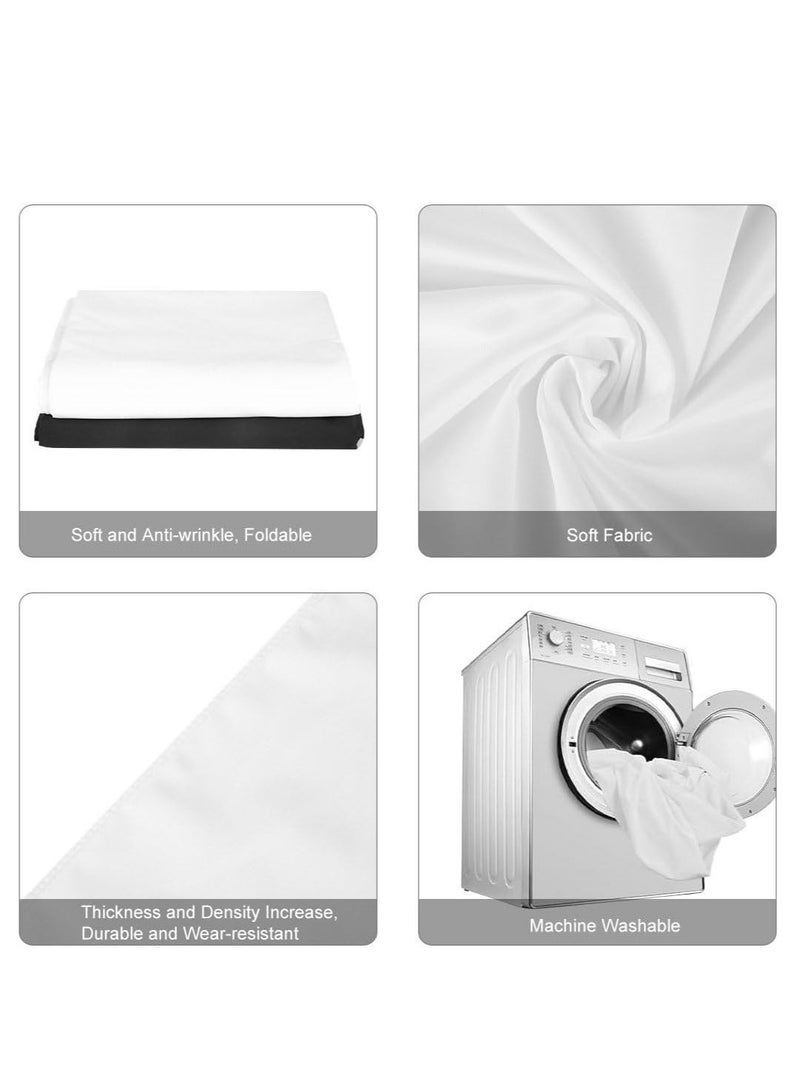 Xria 3x2m (10x6.5ft) White Photography Backdrop – Wrinkle Resistant Washable Cloth Background for Photo Studio, Video Recording, Parties & Events Curtain with Perforated Rod Pocket - Image 3