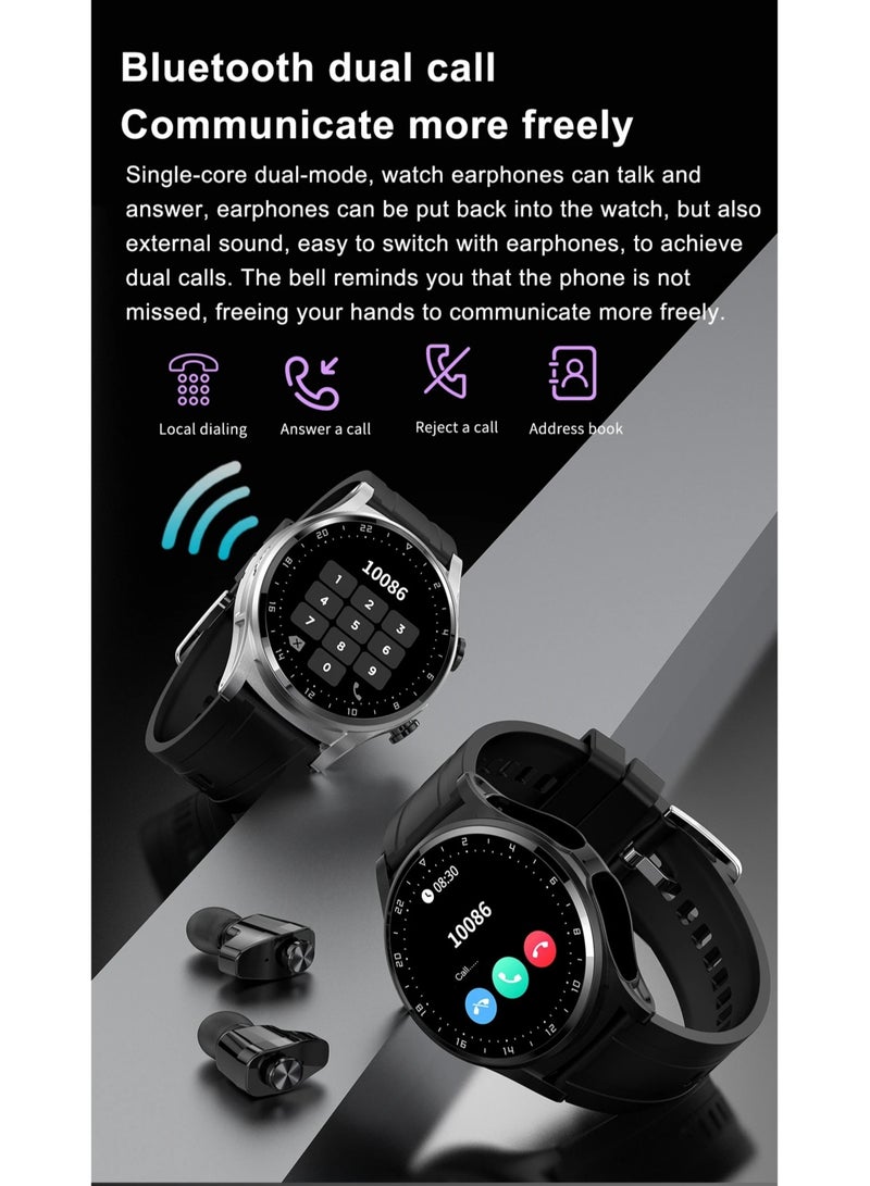 GT66 Smart Watch With Earbuds 1.39inch Round Fitness Tracker With Heart Rate Sleep Monitor 100+ Sport Modes Sports Watch For Men Women - Image 5