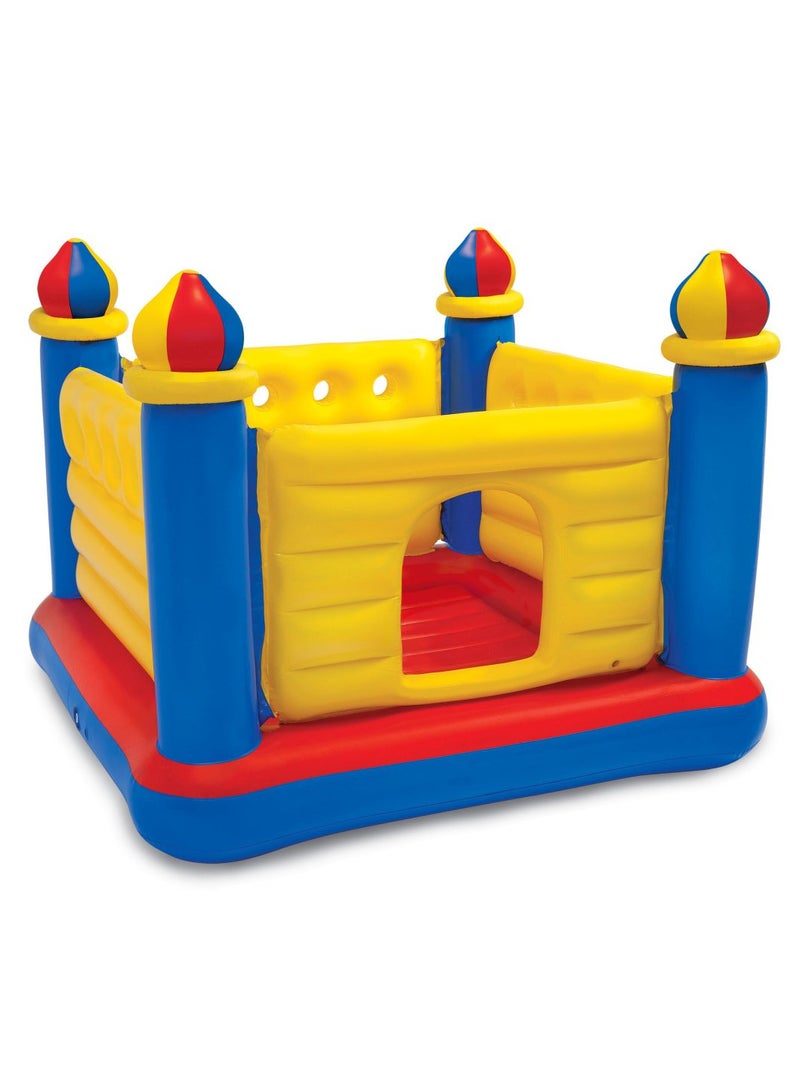 Intex Jump-O-Lene Inflatable Castle Bouncer for Kids - 1.75m x 1.75m x 1.35m, Ages 3-6, Multicolour, Includes Repair Patch - Image 1