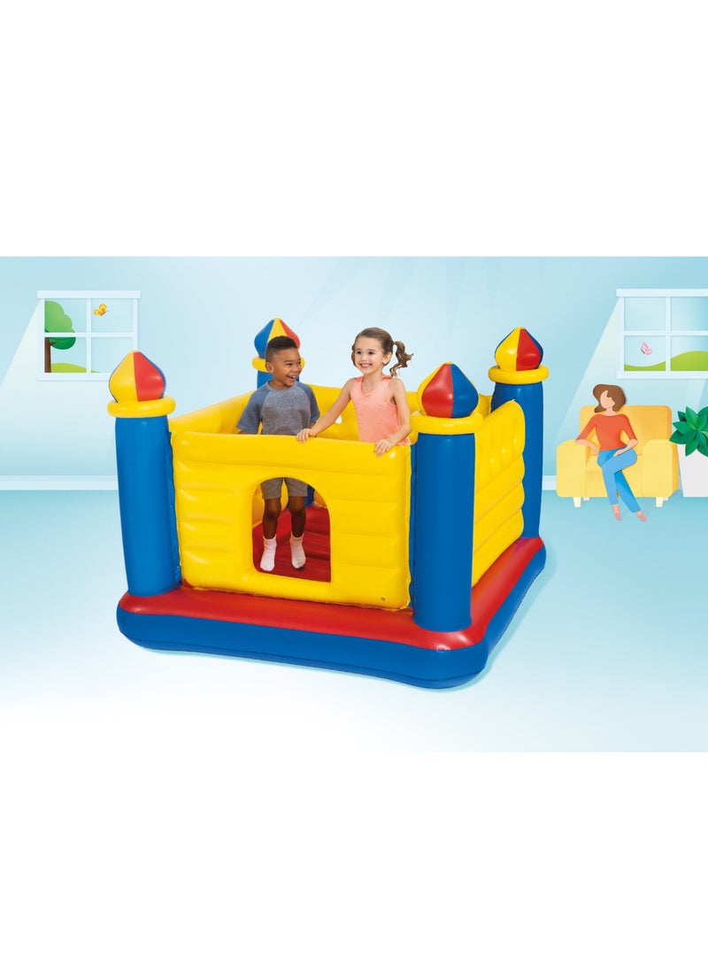 Intex Jump-O-Lene Inflatable Castle Bouncer for Kids - 1.75m x 1.75m x 1.35m, Ages 3-6, Multicolour, Includes Repair Patch - Image 3