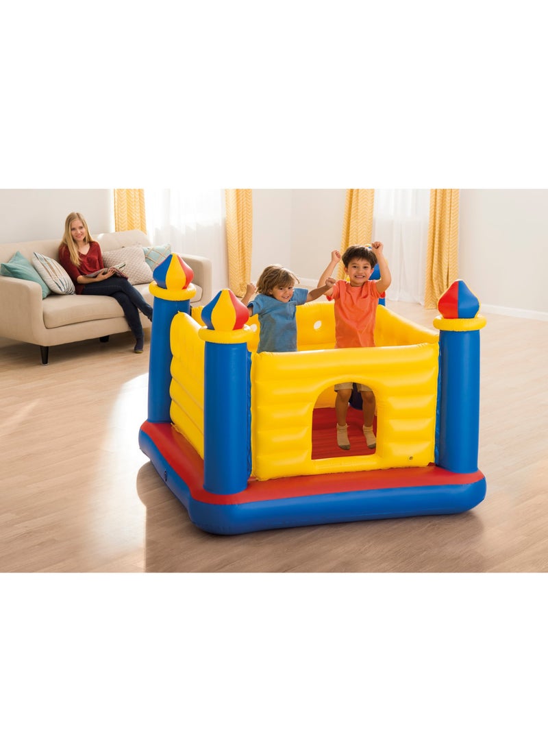 Intex Jump-O-Lene Inflatable Castle Bouncer for Kids - 1.75m x 1.75m x 1.35m, Ages 3-6, Multicolour, Includes Repair Patch - Image 4