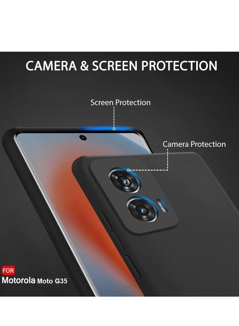 Motorola Moto G35 Case Cover Liquid Gel Rubber Bumper Case with Soft Microfiber Lining Cushion Shockproof Protective Cover for Moto G35 - Image 2