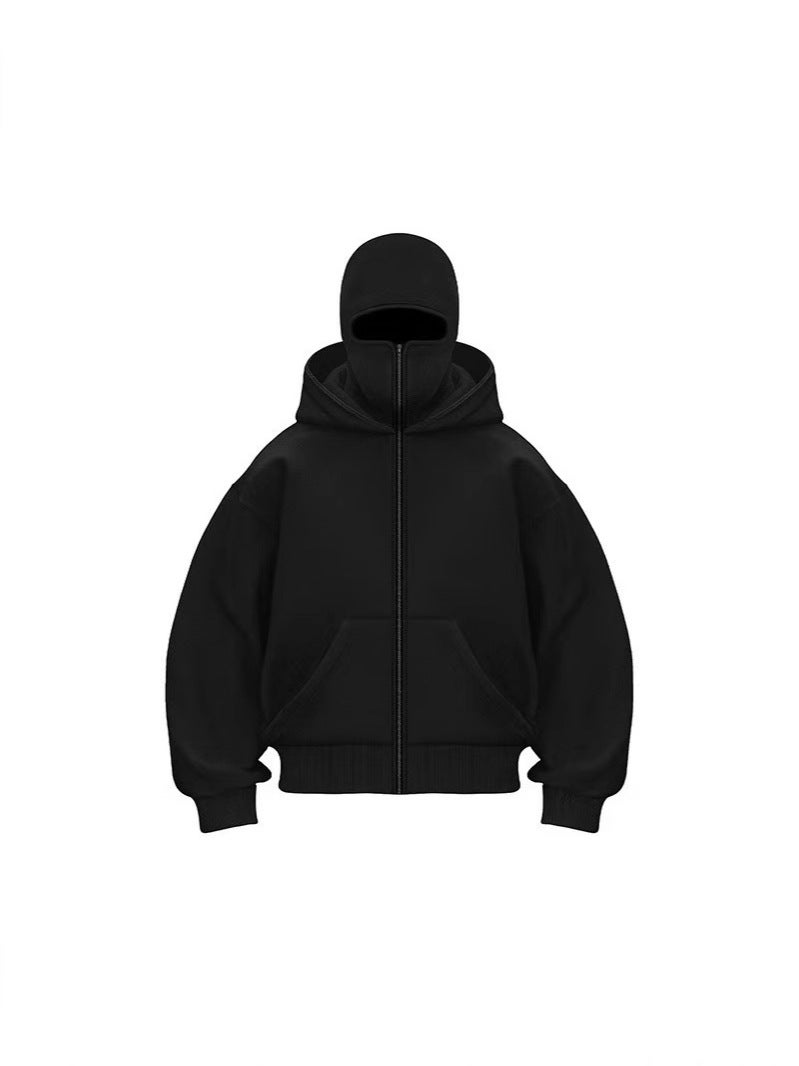 25 Spring New High-Weight Fiddle Double Hat Vests Youth Solid Color Hooded Cover Loose Coat - Image 2