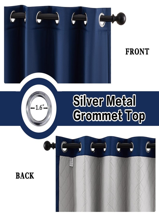 OYRING 3 Thick Layers Heavy Curtains Thermal Insulated Soundproof Curtains for Bedroom-Grommet 100% Blackout Curtains 1 Panel Navy Blue 50x120 Inch - Image 2