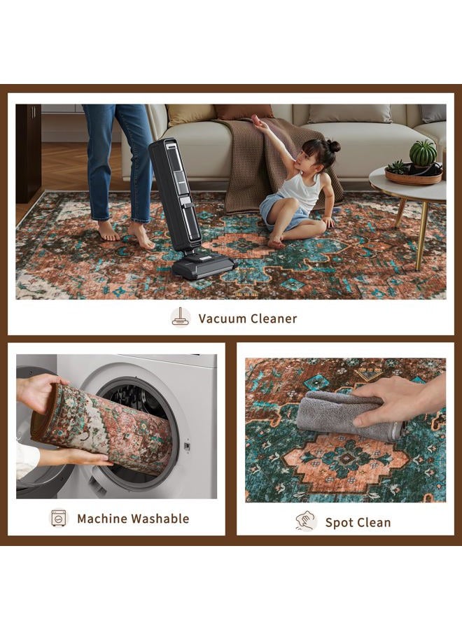 Ciicool Washable Runner Rug 2'x5' Hallway Rug Runner Non Slip Non Shedding Pet Friendly Indoor Floor Carpet Runner for Bathroom Kitchen Living Room Bedside - Image 3