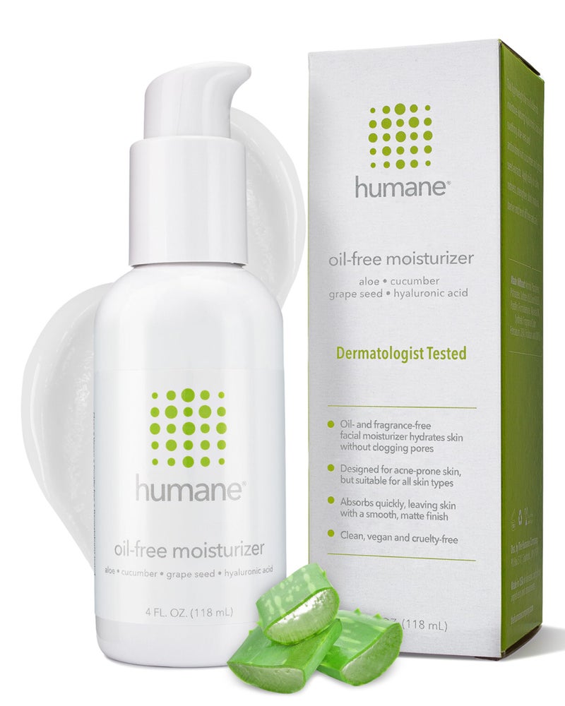 humane Oil-Free Daily Lightweight Face Moisturizer for Acne-Prone Skin - 4 Fl Oz - Gentle for All Skin Types - With Soothing Antioxidants Like Aloe Vera, Hyaluronic Acid, Cucumber and Grapeseed - Image 1
