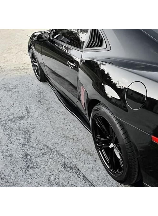 Glossy Black Side Skirts Rocker Panel Guards For 2010 2015 Chevy Camaro LT LS SS - Image 3