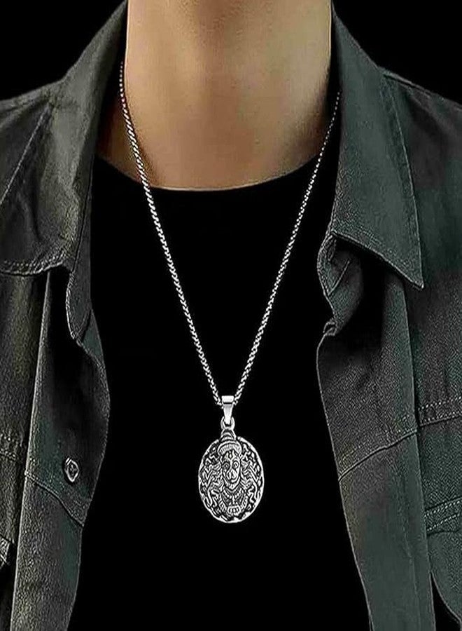 أوبليفين Oblivion Hanuman Ji Locket - قلادة مع سلسلة، Mahavir Mahabali، Shri Bajrangbali، Sankat Mochan قلادة أنيقة ومتينة وخفيفة الوزن للرجال، مجوهرات دينية إلهية (عبوة من قطعة واحدة) - Image 4
