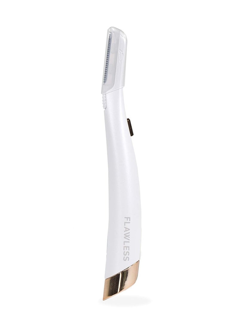 Flawless - Finishing Touch Flawless Dermaplane Glo Lighted Facial Exfoliator - Non-Vibrating and Includes 6 Replacement Heads, White/Rose Gold - Image 1
