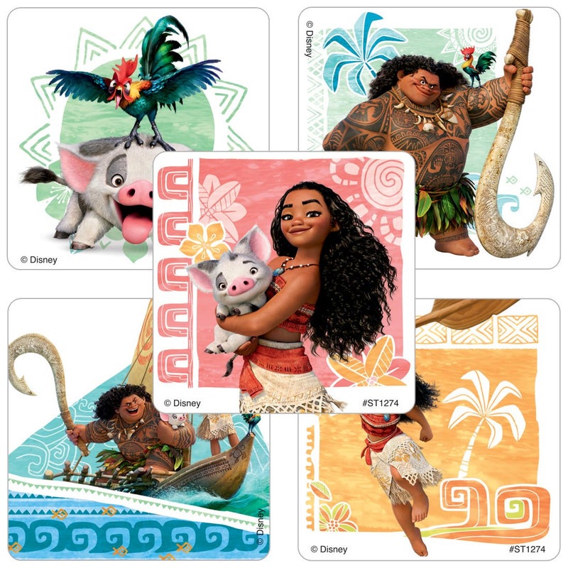 SmileMakers Moana Stickers - Prizes and Giveaways - 100 Per Pack - Image 1