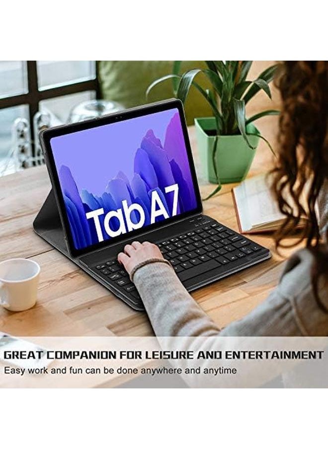 erorex - Keyboard Case Compatible Samsung Galaxy Tab A7 (Qwerty) For Samsung Galaxy Tab A7 Keyboard Keyboard Case With Detachable Wireless Keyboard For Samsung Galaxy Tab A7 T505 T500 10.4 2020 Black - Image 1