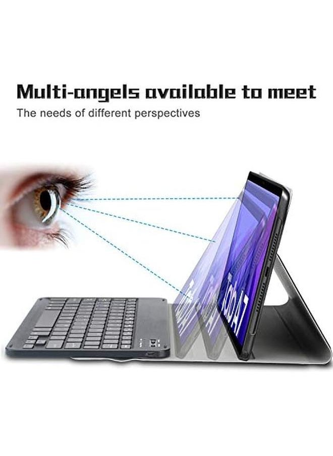 erorex - Keyboard Case Compatible Samsung Galaxy Tab A7 (Qwerty) For Samsung Galaxy Tab A7 Keyboard Keyboard Case With Detachable Wireless Keyboard For Samsung Galaxy Tab A7 T505 T500 10.4 2020 Black - Image 1