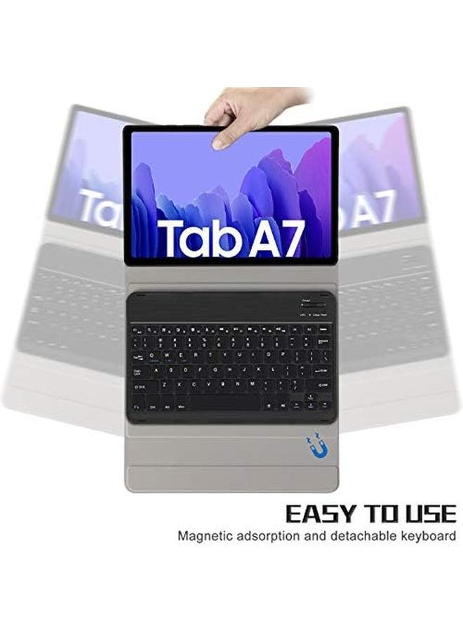 erorex - Keyboard Case Compatible Samsung Galaxy Tab A7 (Qwerty) For Samsung Galaxy Tab A7 Keyboard Keyboard Case With Detachable Wireless Keyboard For Samsung Galaxy Tab A7 T505 T500 10.4 2020 Black - Image 1