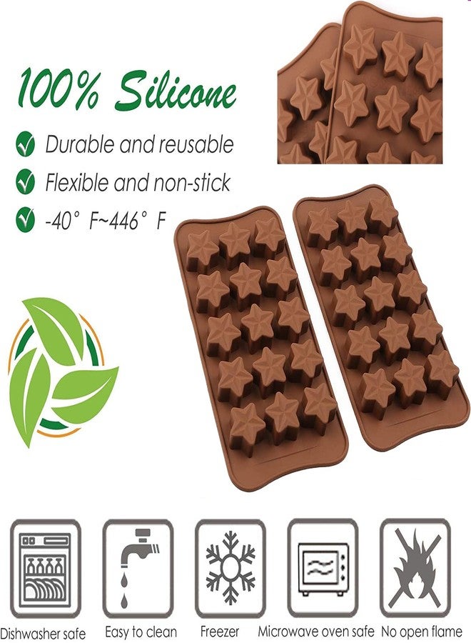 Bamutu Star Shape Chocolate Silicone Molds 2 PCS 15-Cavity Ice Cube Mould Star Non Stick Candy Dessert Jelly Silicone Mold - Image 3
