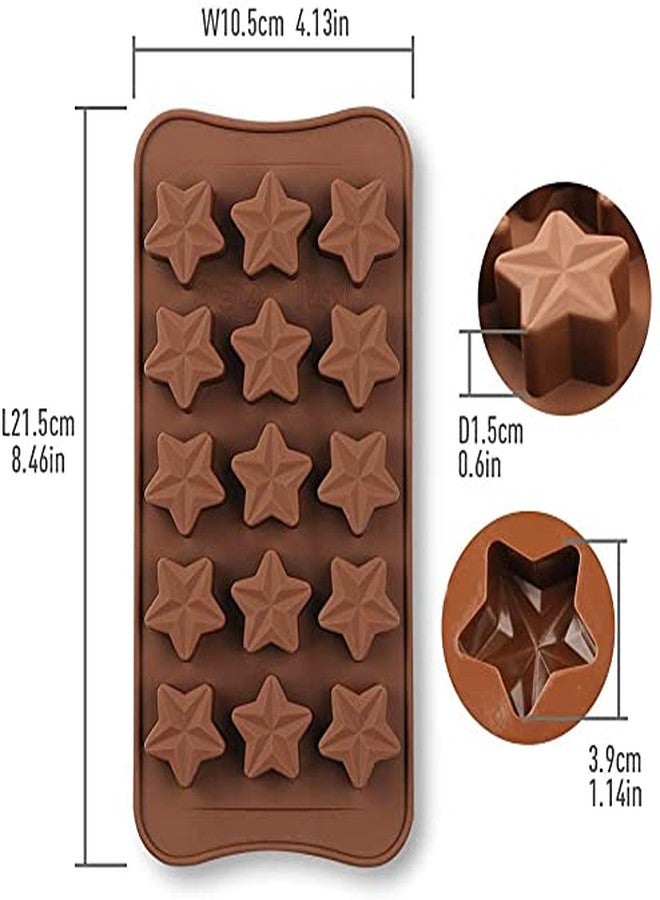 Bamutu Star Shape Chocolate Silicone Molds 2 PCS 15-Cavity Ice Cube Mould Star Non Stick Candy Dessert Jelly Silicone Mold - Image 2