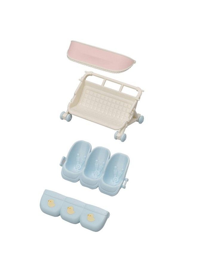 Calico Critters Triplet Stroller Accessory For Triplet Babies Blue  - Image 4