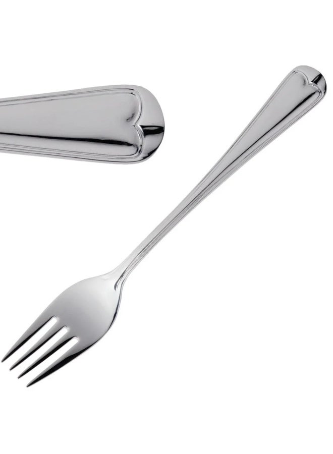 Amefa Elegance Dessert Forks Set of 12 Pieces 18/10 Stainless Steel Silver Cutlery Premium European Quality Forged One-Piece Construction Elegant Haags Lofje Design Rust Resistant Mirror Polished Finish Balanced Weight Ergonomic Grip Ideal for Cakes Pastries Fruits Desserts Hotel Restaurant Home Dining Dishwasher Safe Long-Lasting Professional Tableware 17cm Length Luxury Serving Forks for Daily Use and Special Occasions by Amefa Netherlands - Image 2