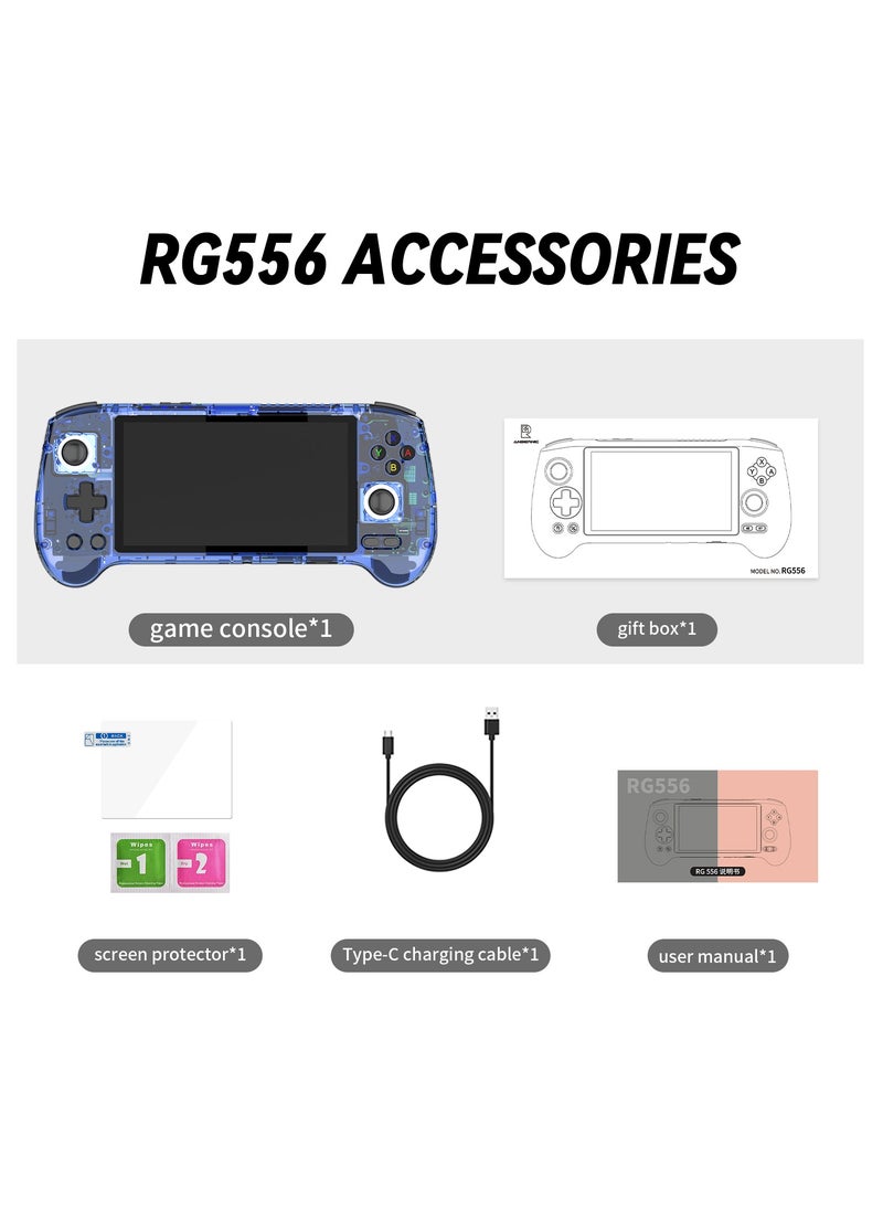 ANBERNIC  - ANBERNIC RG556 Handheld Game Console Unisoc T820 Android 13 5.48 inch AMOLED Screen 5500mAh WIFI Bluetooth Retro Video Players (Blue 128G) - Image 1