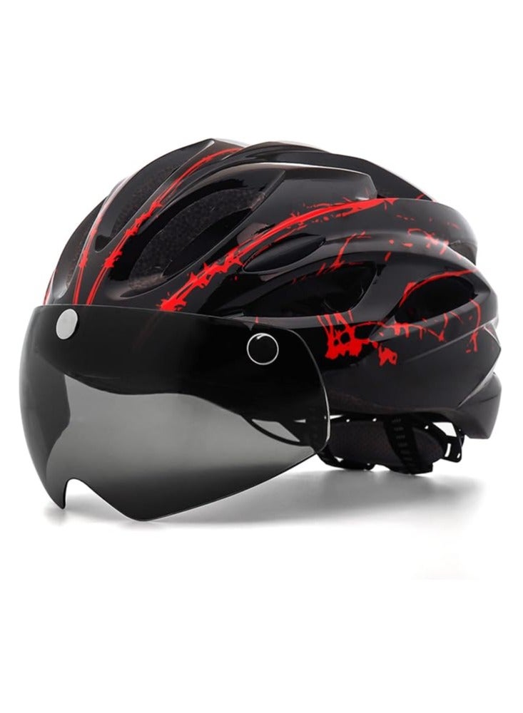 DUNISO Adult Bicycle Sports Crash Helmet with Goggles – For Cycling & Motorcycle Riding - Image 4