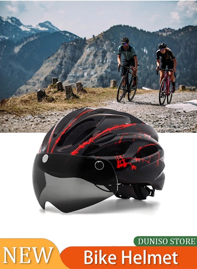 DUNISO Adult Bicycle Sports Crash Helmet with Goggles – For Cycling & Motorcycle Riding - Image 1