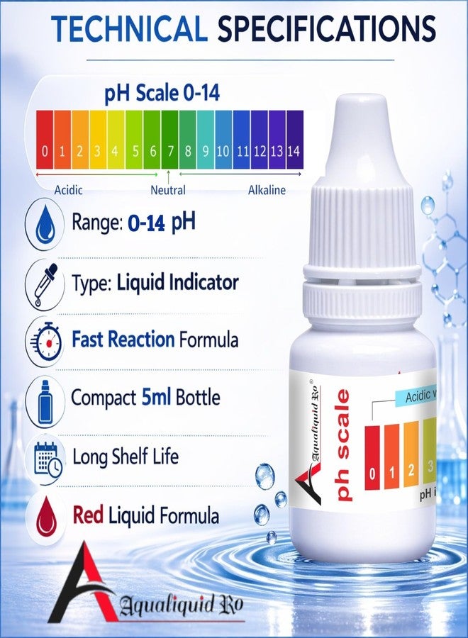 AQUALIQUID RO pH Drop for pH Testing and Alkaline level, for pH Water Testing with pH Color Chart, pH Test Kit, Litmus liquid (2 Bottle) - Image 3