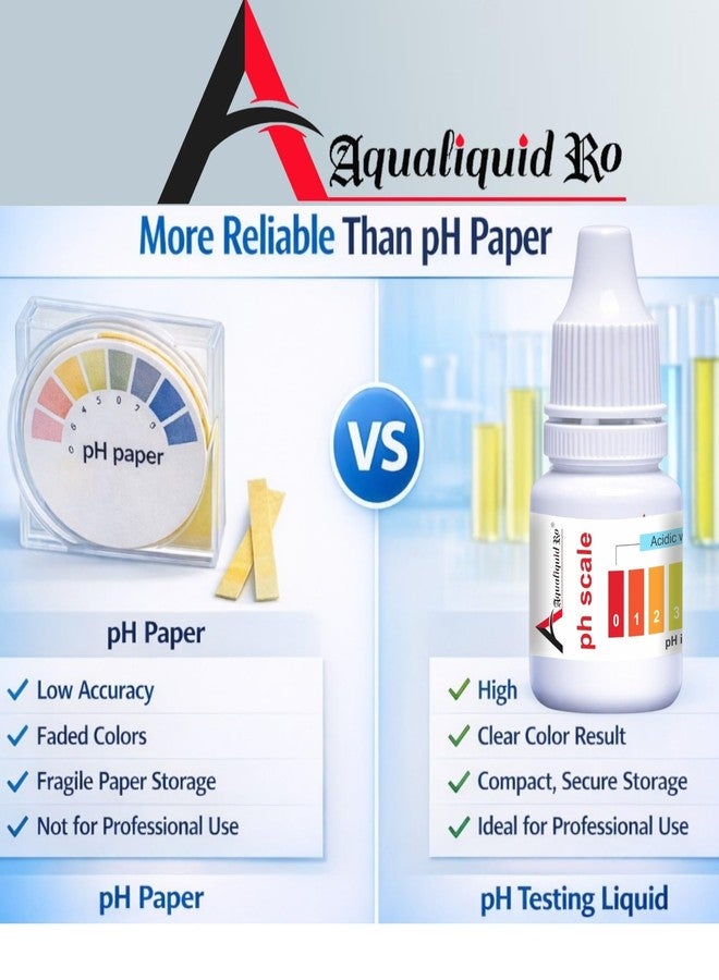 AQUALIQUID RO pH Drop for pH Testing and Alkaline level, for pH Water Testing with pH Color Chart, pH Test Kit, Litmus liquid (2 Bottle) - Image 5