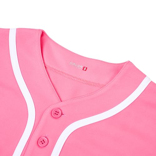 EALER BJK80 Series Kids Baseball Jersey Softball Jersey Button Down Shirts Pink Size 4T - Image 4