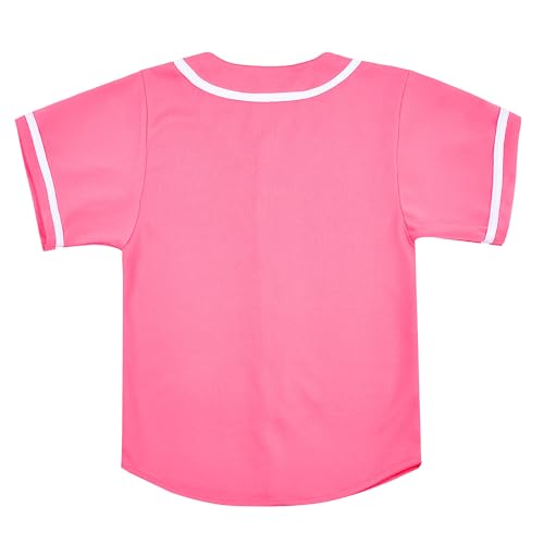 EALER BJK80 Series Kids Baseball Jersey Softball Jersey Button Down Shirts Pink Size 4T - Image 2
