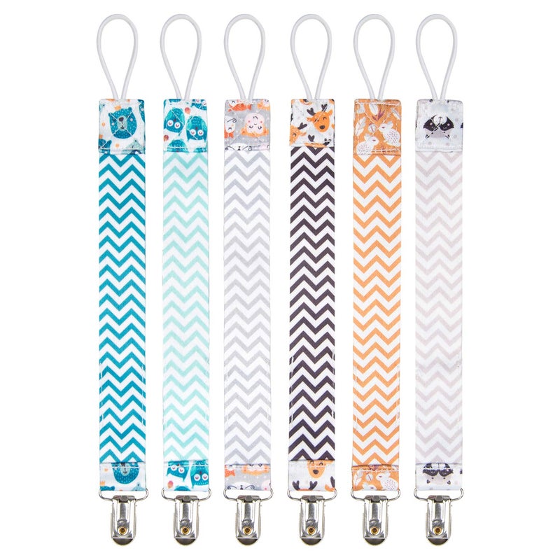 Babygoal Pacifier Clips, 6 Pack Pacifier Holder for Boys and Girls Fits Most Pacifier Styles 6PBM01 - Image 2