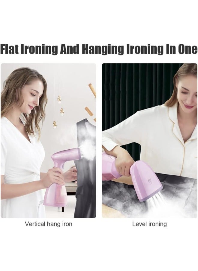 Portable Clothes Steamer Iron: 1500W Fast Heating, 15s Heat-up, 350ml Tank, Auto Shut Off, Wrinkle Remover for Travel & Home - Pink.  - Image 5
